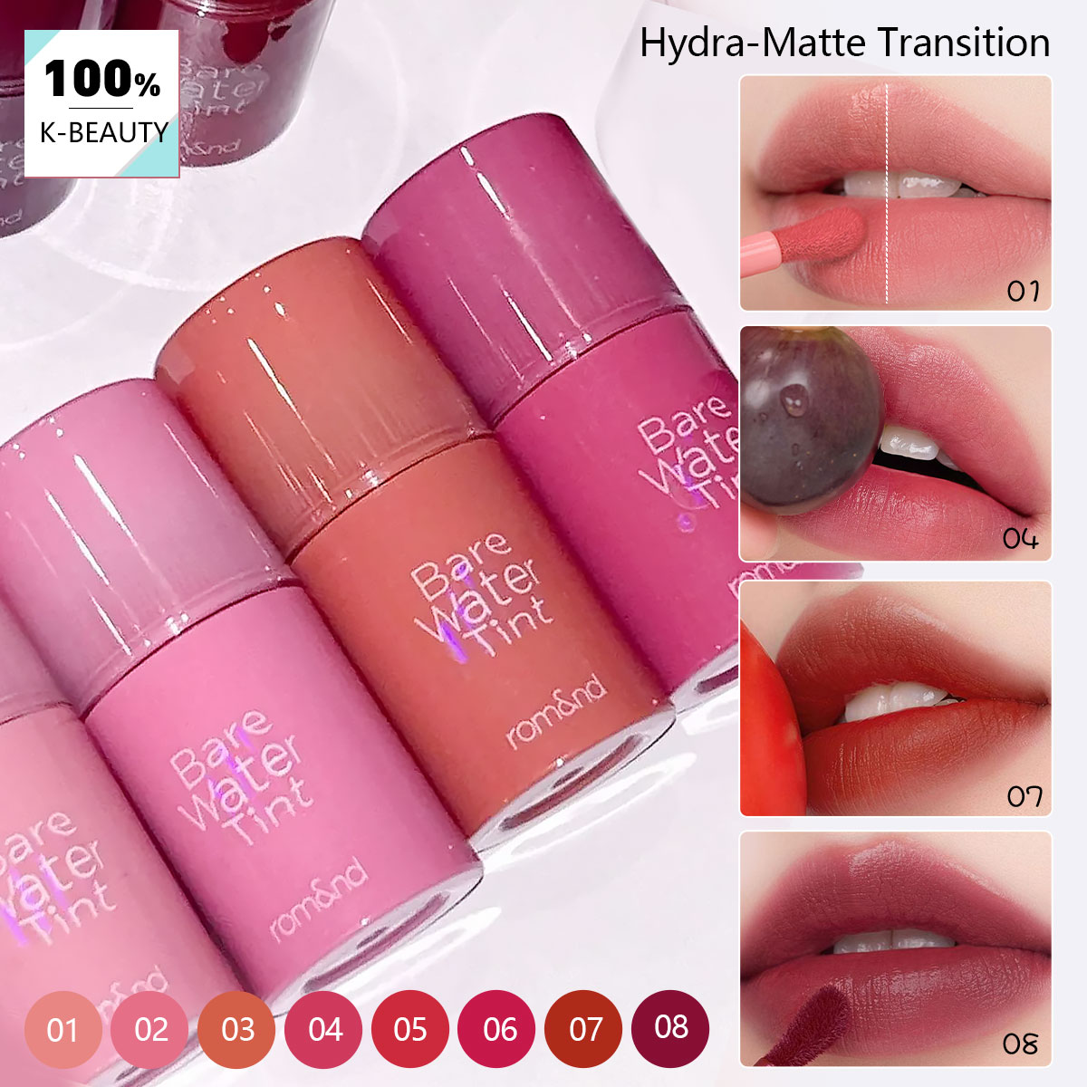 Beauty Makeup Korean - rom&nd BARE MOOL TINT, Textura Leve
