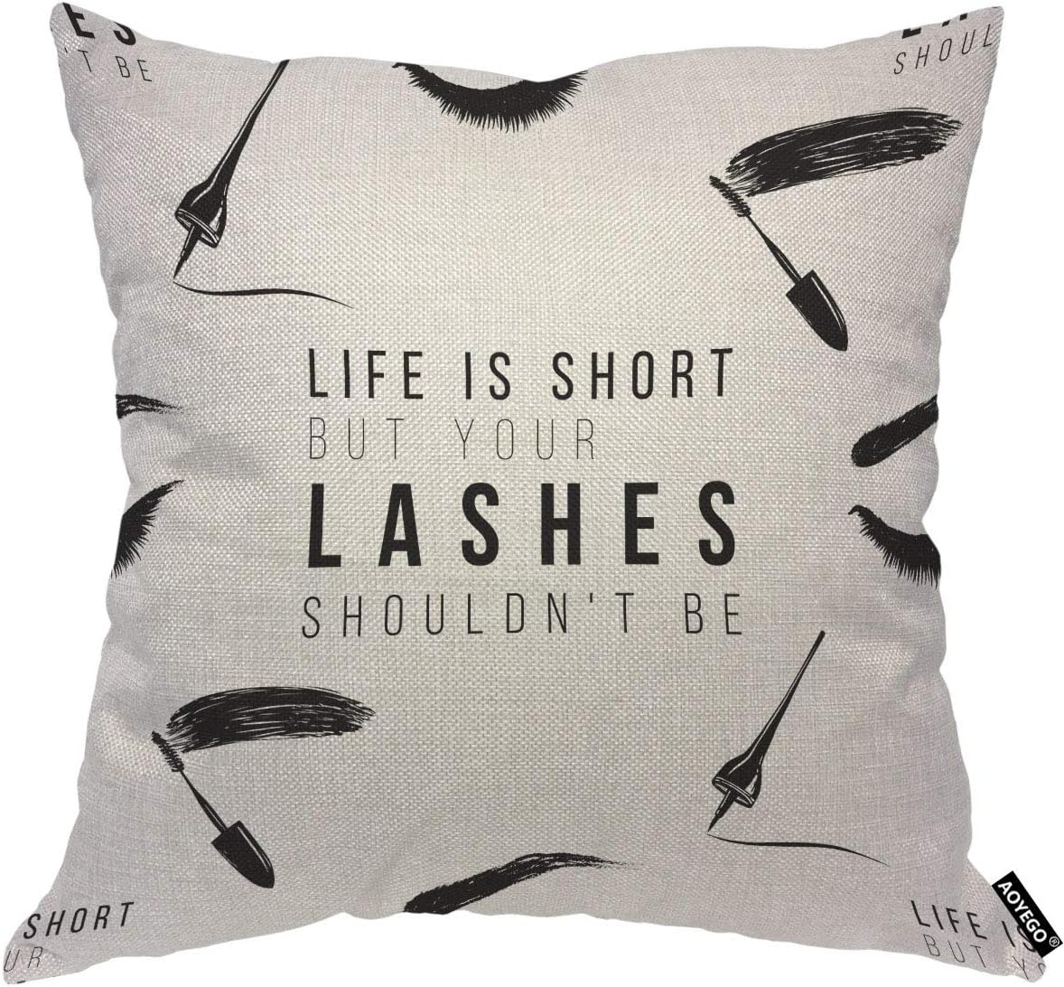 Beauty Makeup Quotes Funny - Capa de Almofada com Citação Engraçada
