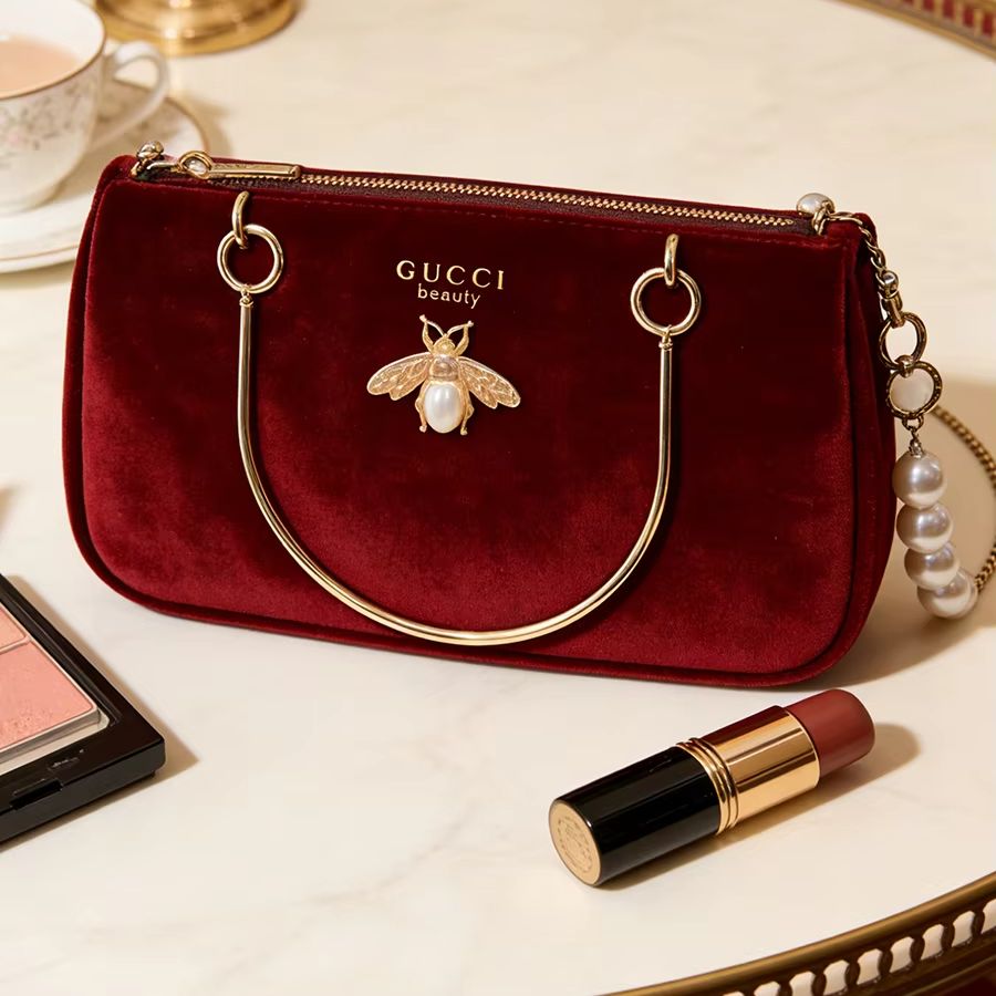 Ysl Beauty Makeup - Bolsa Gucci Feminina Média Vinho Tinto
