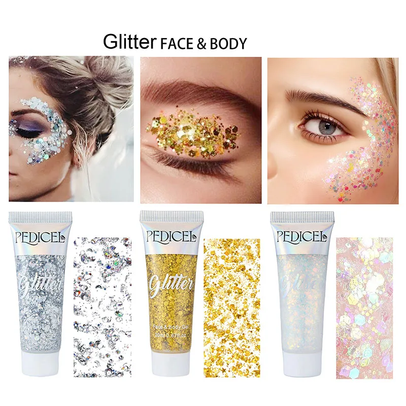 Eyeshadow Glitter Pigment - Gel Cremoso de Glitter Facial, Pigmento