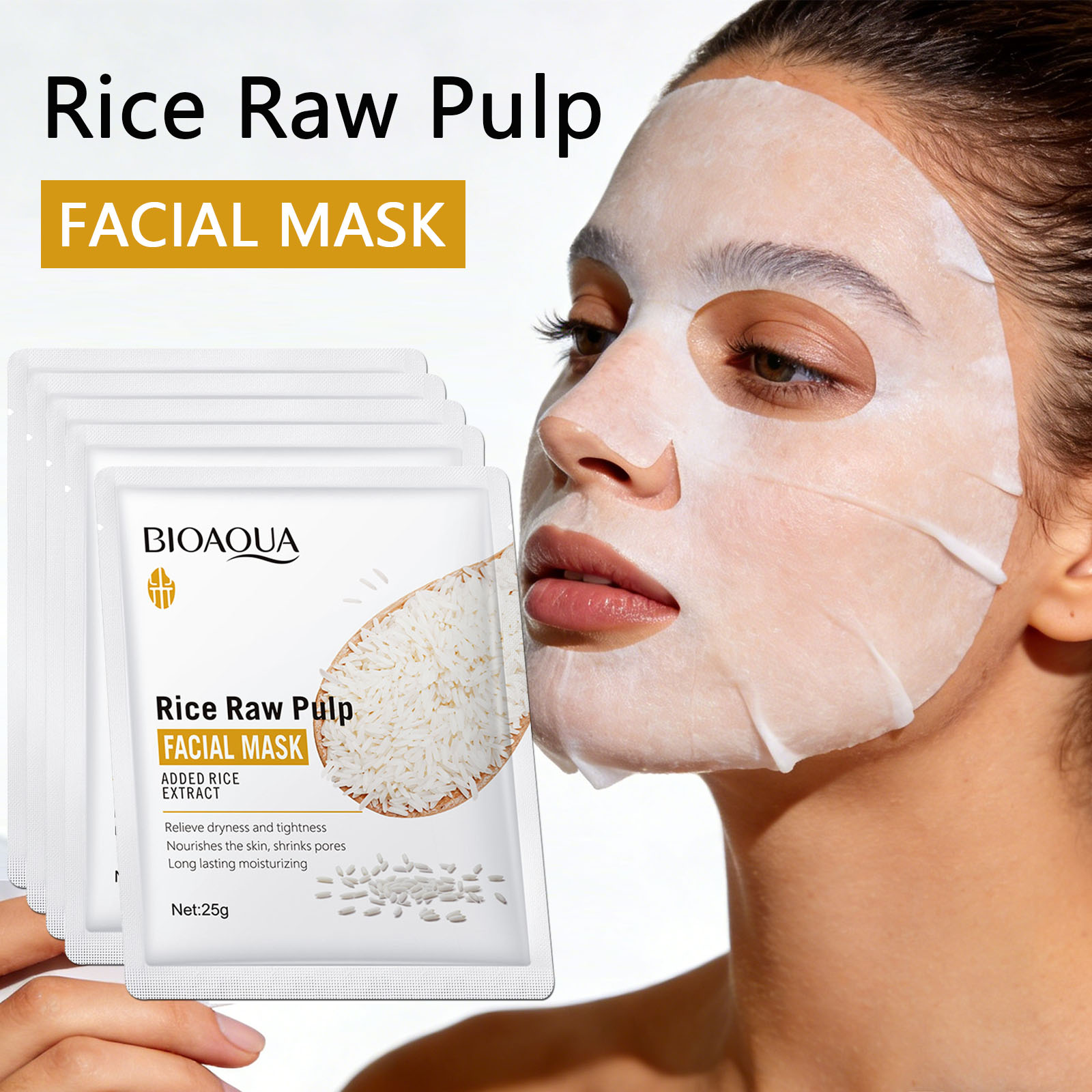 Beauty Makeup Korean - Máscaras Faciais de Polpa de Arroz