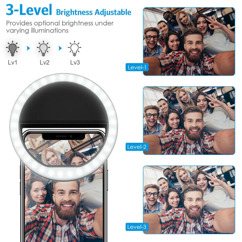 Luz de selfie LED com carregam - Led Ring Light avaliação e preço