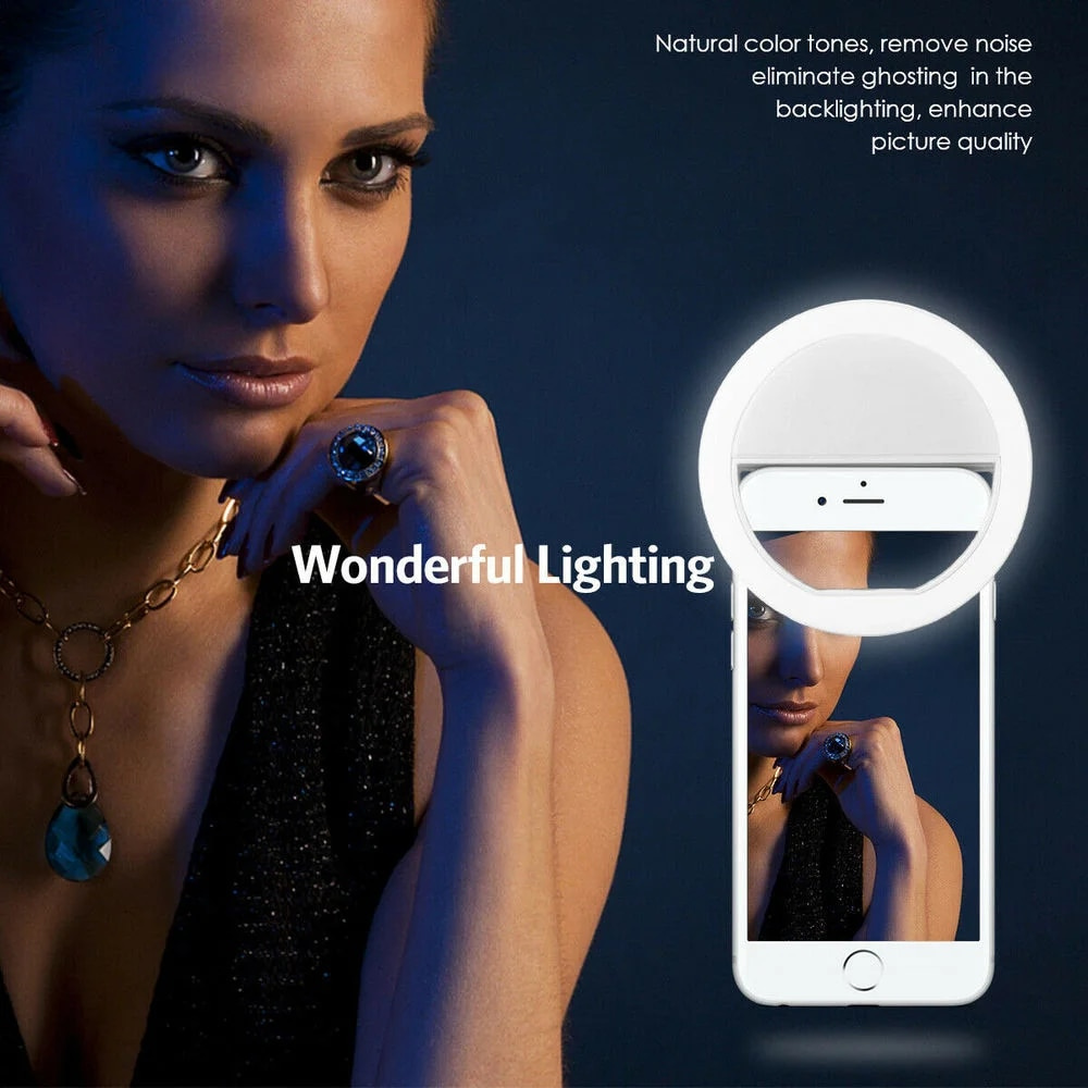 Luz de selfie LED com carregam - Led Ring Light avaliação e preço