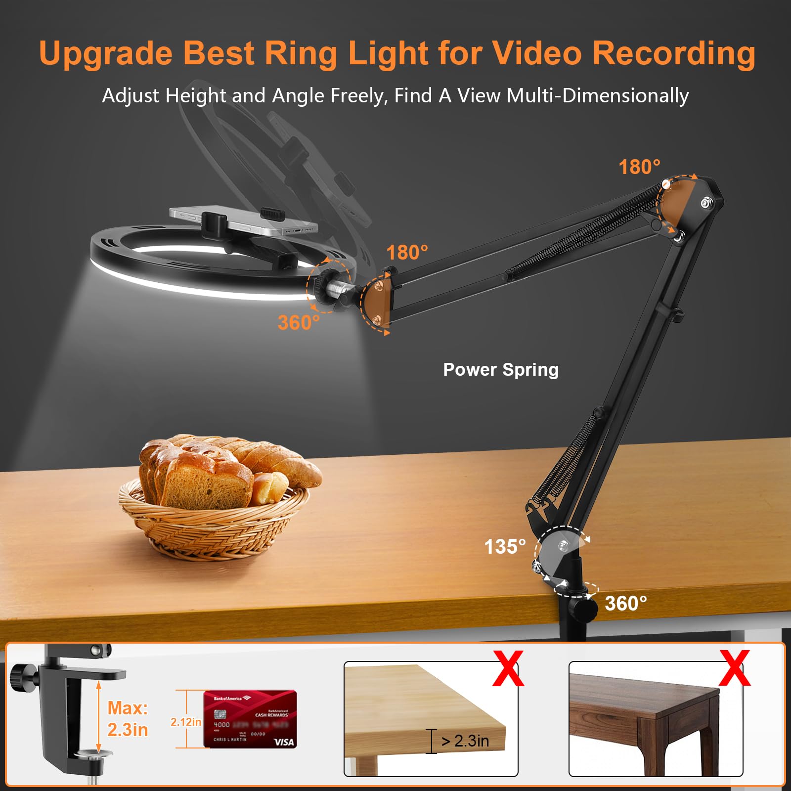 Belo tripé aéreo com anel de l - Led Ring Light avaliação e preço